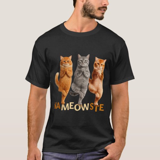 T-shirt Nameowste Yoga Cat  (Devant)