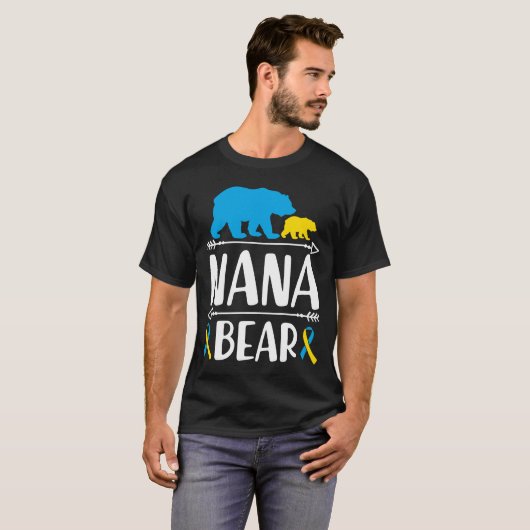 T-shirt Nana Bear Down Syndrome Sensibilisation Fière Gran (Devant entier)