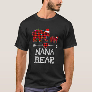 T-shirt Nana Bear Red Plaid Père Noël Pajama Buffalo de No