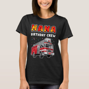 T-shirt Nana Birthday Crew Party Fire Truck Garçon Enfants