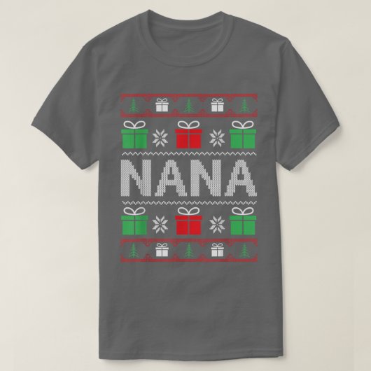 T-shirt Nana Claus Chandail de Noël laid (Design devant)