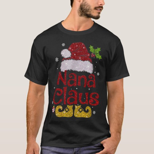 T-shirt Nana Claus Pajama de Noël Famille Correspondant No (Devant)