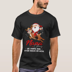 T-shirt Nana Claus Reindeer Joyeux Nouveau Père Noël Joyeu