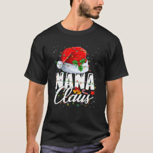 T-shirt Nana Claus Santa Hat Noël Lumières Famille
