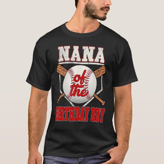 T-shirt Nana de l'anniversaire de baseball de la famille d (Devant)