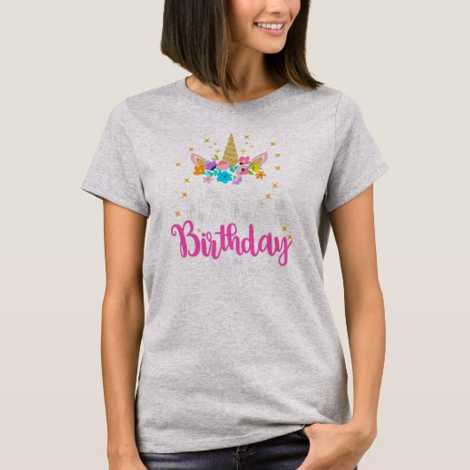 T-shirt Nana De L'Anniversaire Fille Mère Cadeau Unicorn (Devant)
