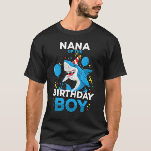 T-shirt Nana De L'Anniversaire Garçon Requin Océan Thème M