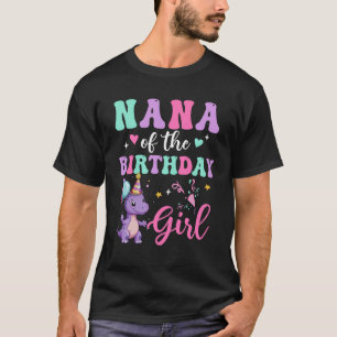 T-shirt Nana De L'Anniversaire Pour La Fille Dinosaure T-R