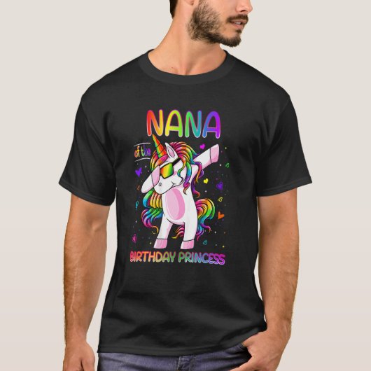 T-shirt Nana De L'Anniversaire Princesse Fille Dabbing Uni (Devant)