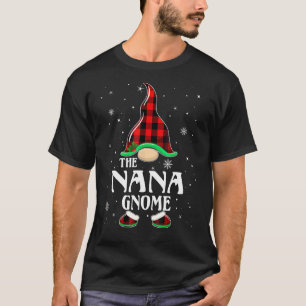 T-shirt Nana Gnome Buffalo Plaid Correspondant Famille Noë