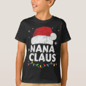 T-shirt Nana Grandma Claus Christmas Lights Matching Famil (Devant)