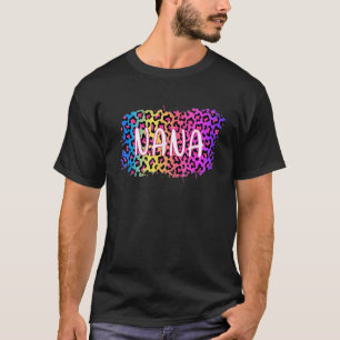 T-shirt Nana Leopard Tie Dye Colorée Cheetah Fête des Mère