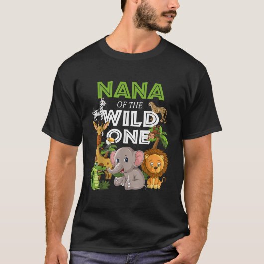 T-shirt Nana of the Wild One Zoo Anniversaire Safari Jungl (Devant)