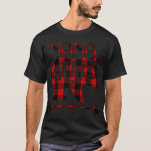 T-shirt Nana Ours Rouge Et Noir Buffle Plaid Ours Coeur A