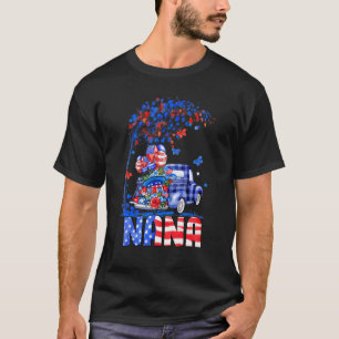 T-shirt Nana Truck American Flag Fireworks Patriotique 4e 