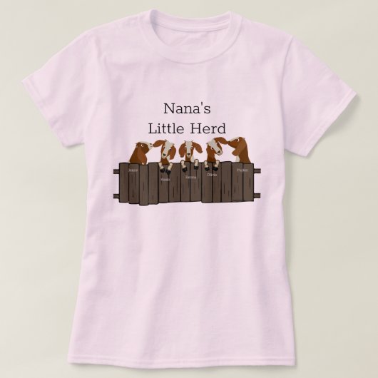 T-shirt Nanas Petit troupeau de chèvres 5 chèvres (Design devant)