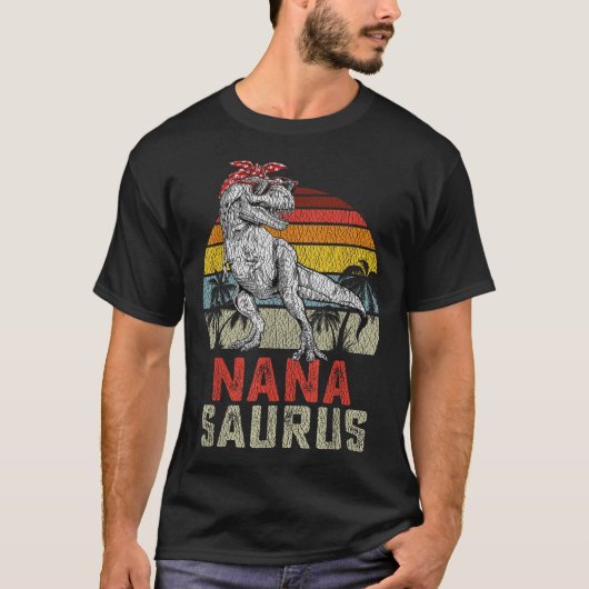 T-shirt Nanasaurus T Rex Dinosaur Nana Saurus Family Match (Devant)