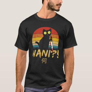 T-shirt Nani Quel Chat Noir Vintage Omae Wa Mème Kitten Gi