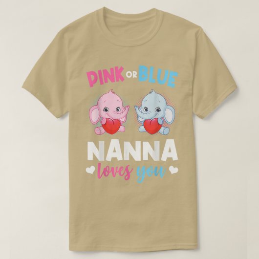 T-shirt Nanna Rose Ou Bleu Vous Aime Genre Révéler Éléphan (Design devant)