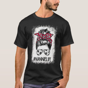 T-shirt Nannie Life Soccer Nana Messy Bun Hair Mo