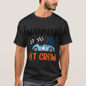 T-shirt Nannie T Crew Race Car Family Matching Birthday (Devant)
