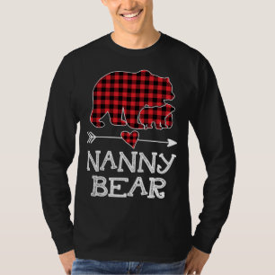 T-shirt Nanny Bear Noël Noël Noël Pajama Rouge Plaque Buff