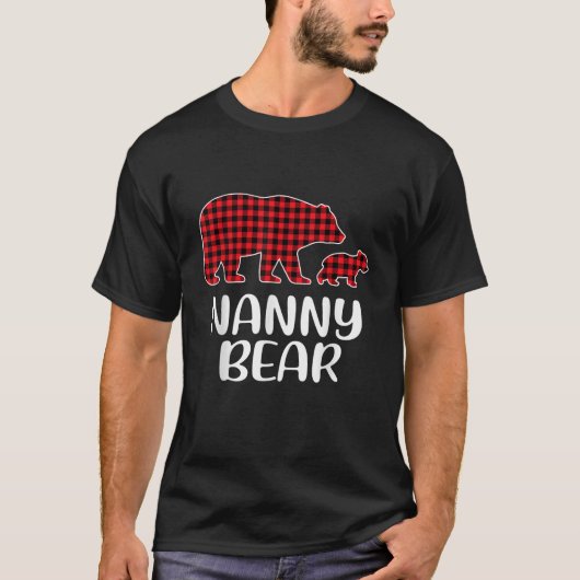 T-shirt Nanny Bear Noël Pyjama Buffalo Rouge Pâté Fami (Devant)