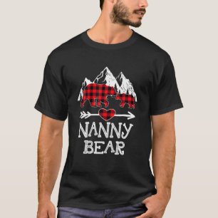 T-shirt Nanny Bear Pajama de Noël Red Plaid Buffalo Fami