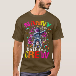 T-shirt Nanny Birthday Crew Astronaut planètes spatiales