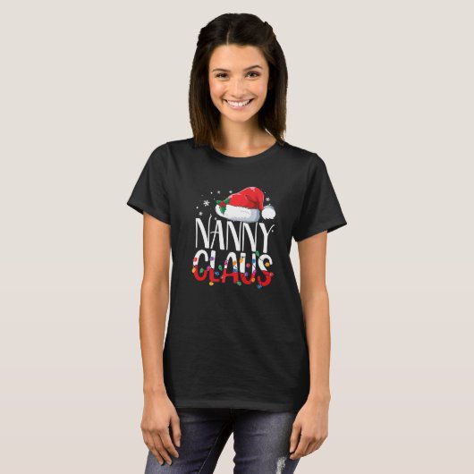 T-shirt Nanny Claus Correspondant Famille Pyjamas de Noël (Devant entier)