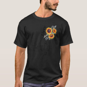 T-shirt Nanny Deux Mains Sunflower Grand-mère Fête des mèr