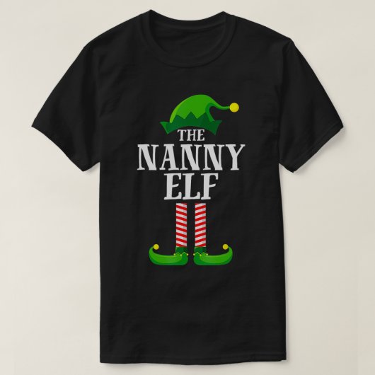 T-shirt Nanny Elf Correspondant Famille Groupe Noël (Design devant)