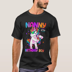 T-shirt Nanny of the Birthday Boy Dabbing Unicorn Party 1