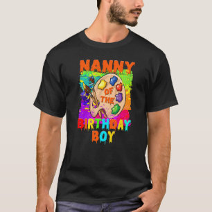 T-shirt Nanny Of The Birthday Boy Painting Family B Day Pa