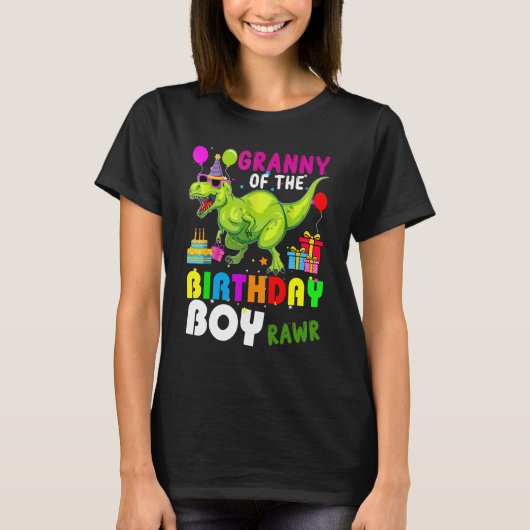 T-shirt Nanny Of The Birthday Boy Rawr Dinosaur Anniversai (Devant)