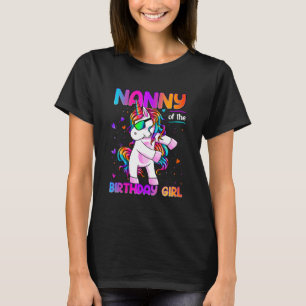T-shirt Nanny of the Birthday Girl Dabbing Unicorn Party 1