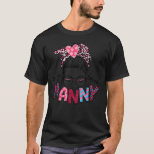 T-shirt Nanny Vie Messy Bun Leopard Valentines Moth