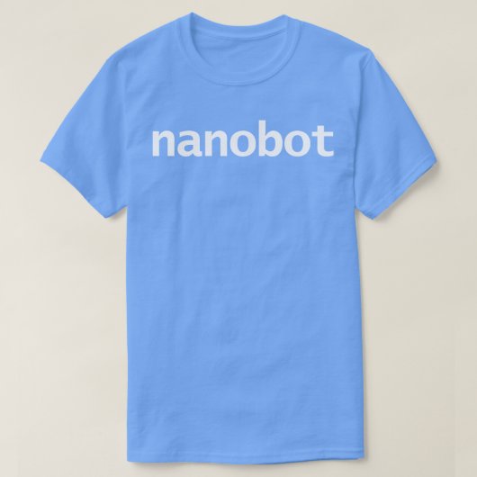 T-shirt Nanobot Typographie Robot minimale Texte blanc (Design devant)