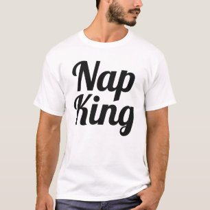 T-shirt Nap King Boy Black and White Slogan Baby Bodysuit
