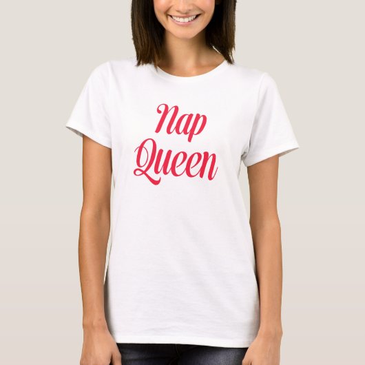 T-shirt Nap Queen rose cerisier rouge (Devant)