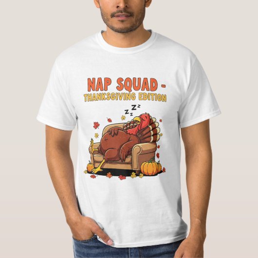 T-shirt Nap Squad Funny Thanksgiving Turkey Design (Devant)