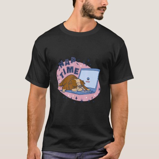 T-shirt Nap Time Puppy Cool Retro Fun Weird Bizarre (Devant)