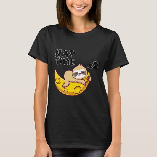 T-shirt Nap Time Sloth Cute Animal Art Design (Devant)