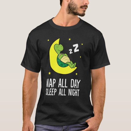 T-shirt Nap Toute La Journée Dormir Toute La Nuit Mignonne (Devant)