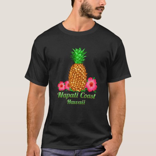 T-shirt Napali Coast Hawaii ananas Floral (Devant)