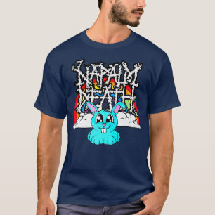 T-shirt Napalm Death Rainbow Bunny rose drôle 