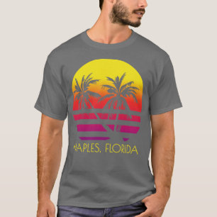 T-shirt Naples Beach Floride Tropical Palm Trees Sunset Va