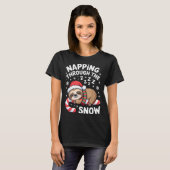 T-shirt Napng Through The Snow Funny Sloth Candy Cane Xmas (Devant entier)