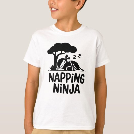 T-shirt Napping Ninja - Ninja Sleepy mignonne Art Drôle Sl (Devant)