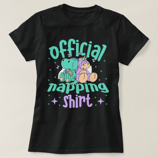 T-shirt Napping officiel Unicorn Dinosaur Pyjama de puissa (Design devant)